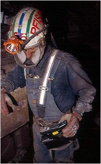 Miner using direct-reading and sensor technologies. Image courtesy of the Centers for Disease Control and Prevention, National Institute for Occupational Safety and Health.