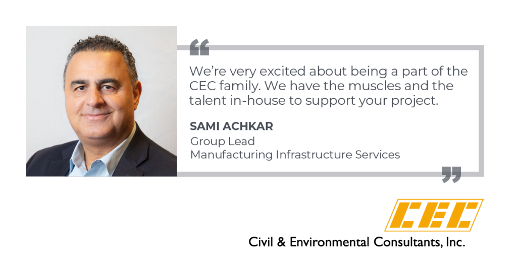 Sami Achkar, Group Lead of CEC's Manufacturing Infrastructure Services