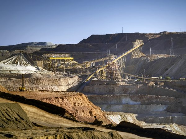 Hard rock mining (a copper mine)
